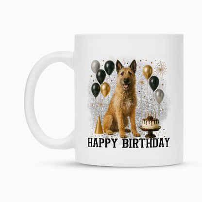 Tasse "Laekenois - Happy Birthday" Weiß – hunde-shirt.de