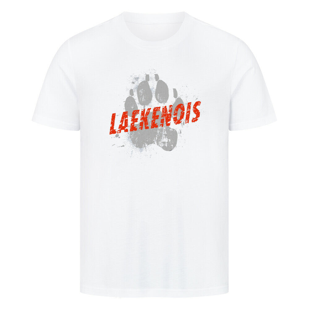 Premium T-Shirt "Laekenois - Paw" Weiß – hunde-shirt.de