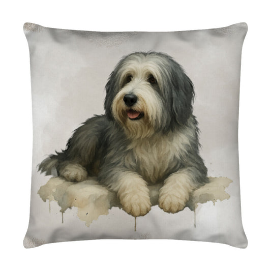 Kissen "Bearded Collie - Relax II" Weiß – hunde-shirt.de
