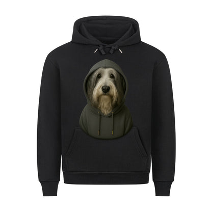 Premium Hoodie "Bearded Collie - Hooded" Schwarz – hunde-shirt.de