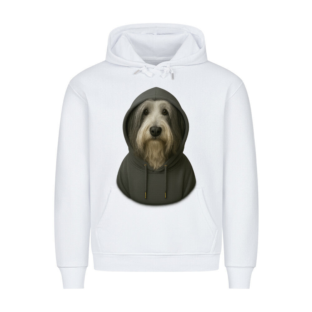 Premium Hoodie "Bearded Collie - Hooded" Weiß – hunde-shirt.de