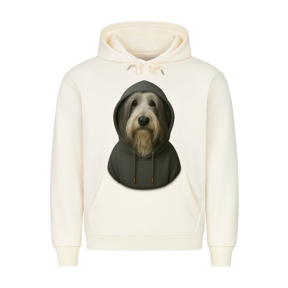 Premium Hoodie "Bearded Collie - Hooded" Beige – hunde-shirt.de