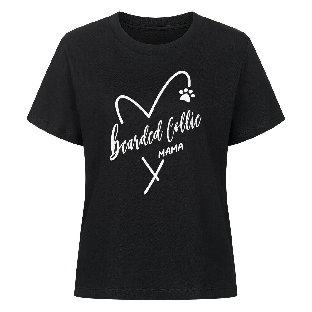Premium Damen Shirt "Bearded Collie - MAMA" Schwarz – hunde-shirt.de