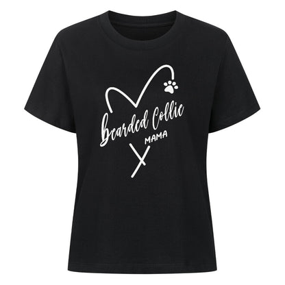 Premium Damen Shirt "Bearded Collie - MAMA" Schwarz – hunde-shirt.de