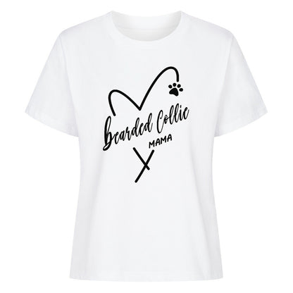 Premium Damen Shirt "Bearded Collie - MAMA" Weiß – hunde-shirt.de