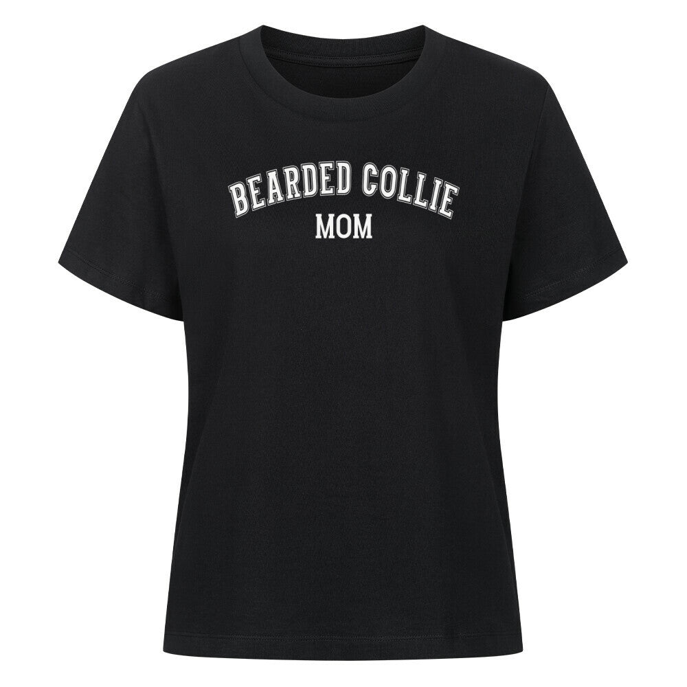 Premium Damen Shirt "Bearded Collie - MOM" Schwarz – hunde-shirt.de