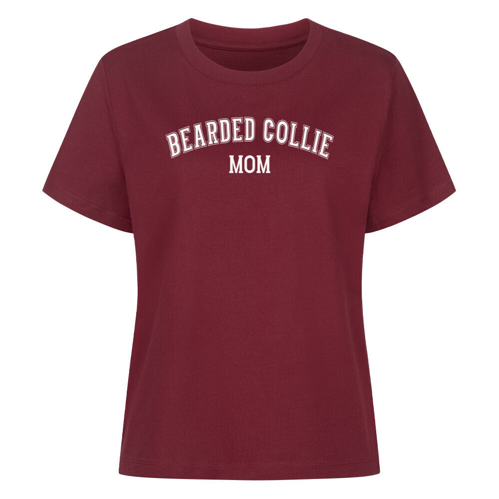 Premium Damen Shirt "Bearded Collie - MOM" Burgunder – hunde-shirt.de