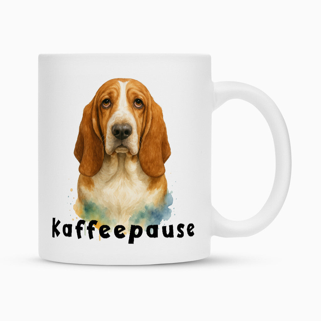 Tasse "Basset - Kaffeepause" – hunde-shirt.de