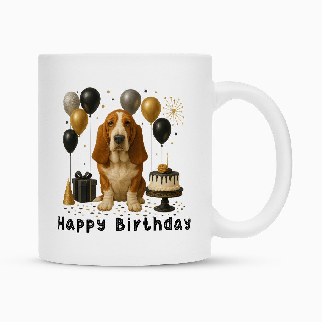 Tasse "Basset - Happy Birthday" – hunde-shirt.de