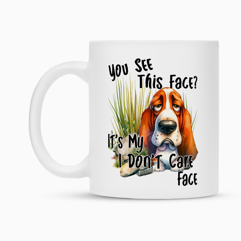 Tasse "Basset - This face..." Weiß – hunde-shirt.de
