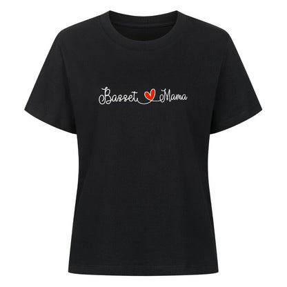 Premium Damen Shirt "Basset - Mama" Schwarz – hunde-shirt.de