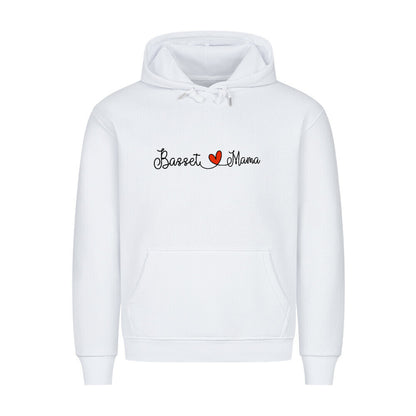 Premium Hoodie "Basset - Mama" Weiß – hunde-shirt.de