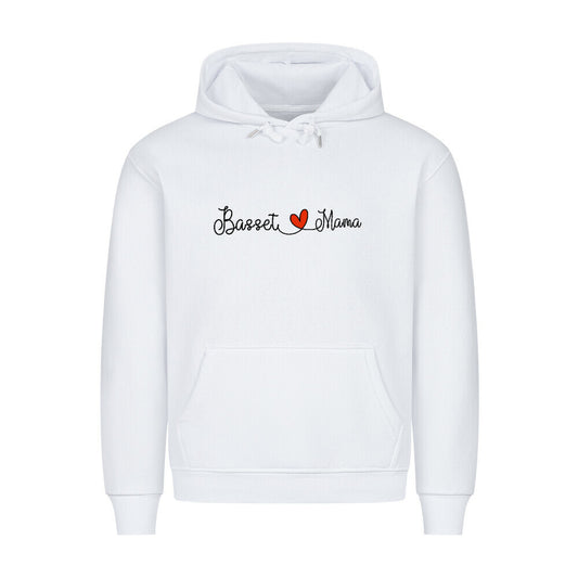 Premium Hoodie "Basset - Mama" Weiß – hunde-shirt.de