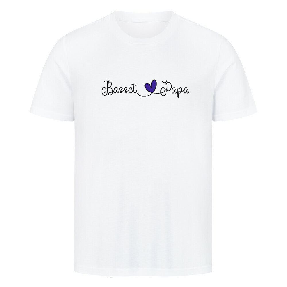Premium T-Shirt "Basset - Papa" Weiß – hunde-shirt.de