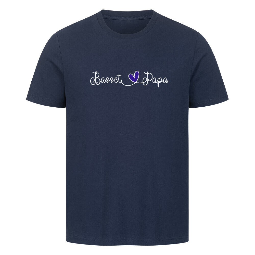 Premium T-Shirt "Basset - Papa" French Navy – hunde-shirt.de
