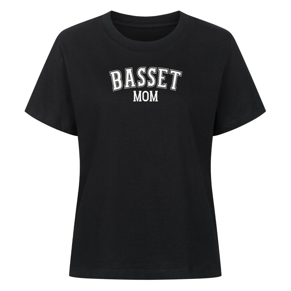 Premium Damen Shirt "Basset - MOM" Schwarz – hunde-shirt.de