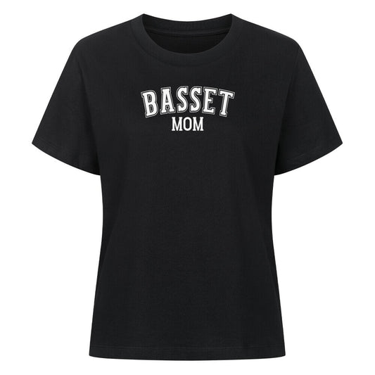 Premium Damen Shirt "Basset - MOM" Schwarz – hunde-shirt.de