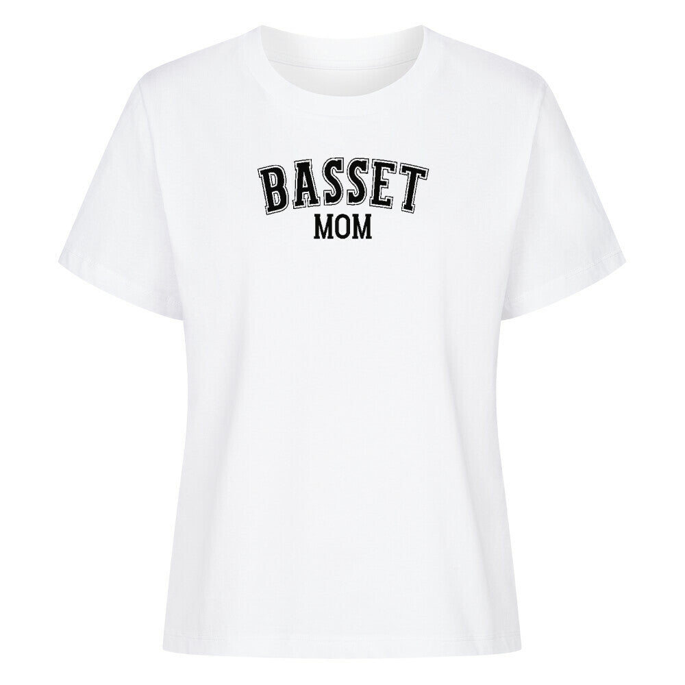 Premium Damen Shirt "Basset - MOM" Weiß – hunde-shirt.de