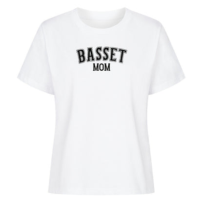 Premium Damen Shirt "Basset - MOM" Weiß – hunde-shirt.de