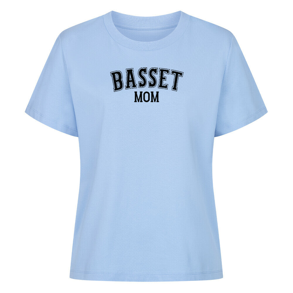 Premium Damen Shirt "Basset - MOM" Sky Blue – hunde-shirt.de