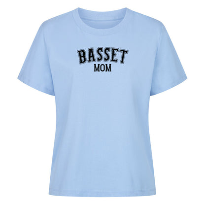 Premium Damen Shirt "Basset - MOM" Sky Blue – hunde-shirt.de