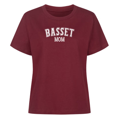 Premium Damen Shirt "Basset - MOM" Burgunder – hunde-shirt.de