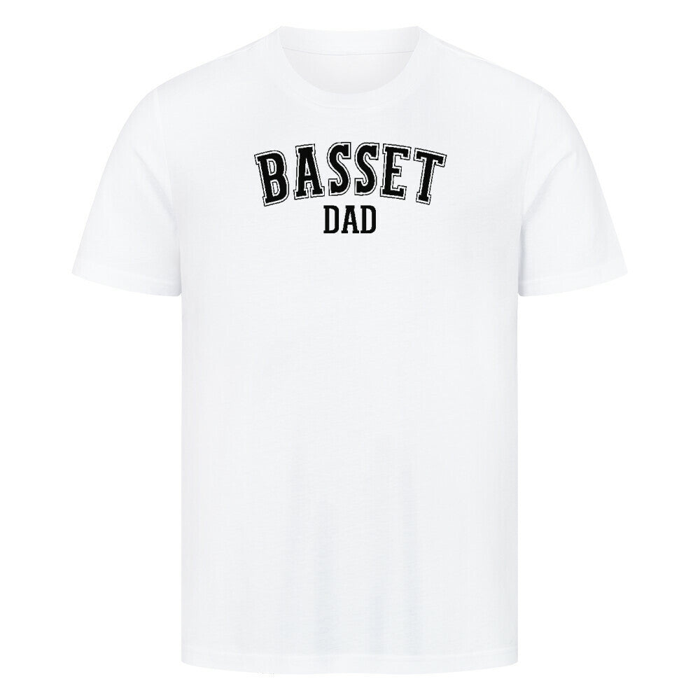 Premium T-Shirt "Basset - DAD" Weiß – hunde-shirt.de