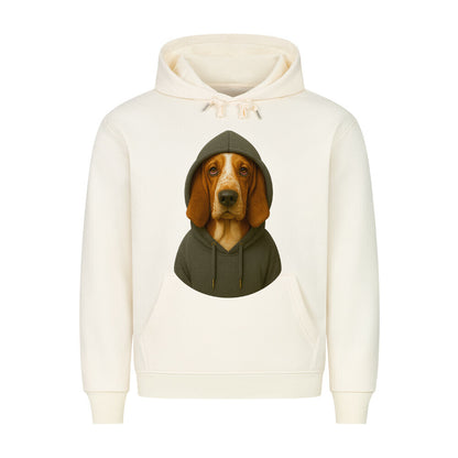 Premium Hoodie "Basset - Hooded" Beige – hunde-shirt.de