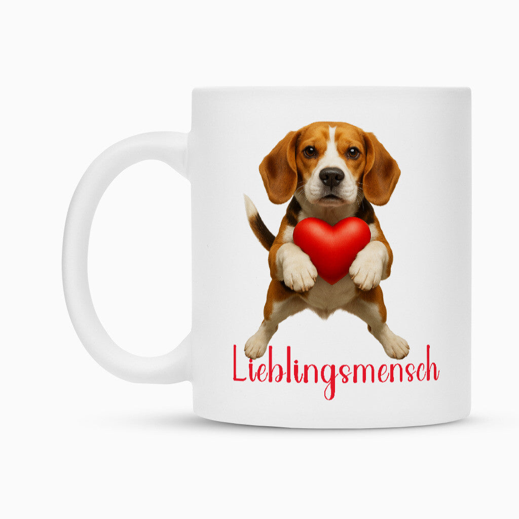 Tasse "Beagle - Lieblingsmensch" Weiß – hunde-shirt.de