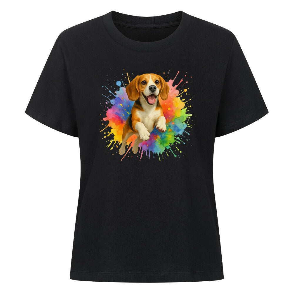 Premium Damen Shirt "Beagle - Splash" Schwarz – hunde-shirt.de