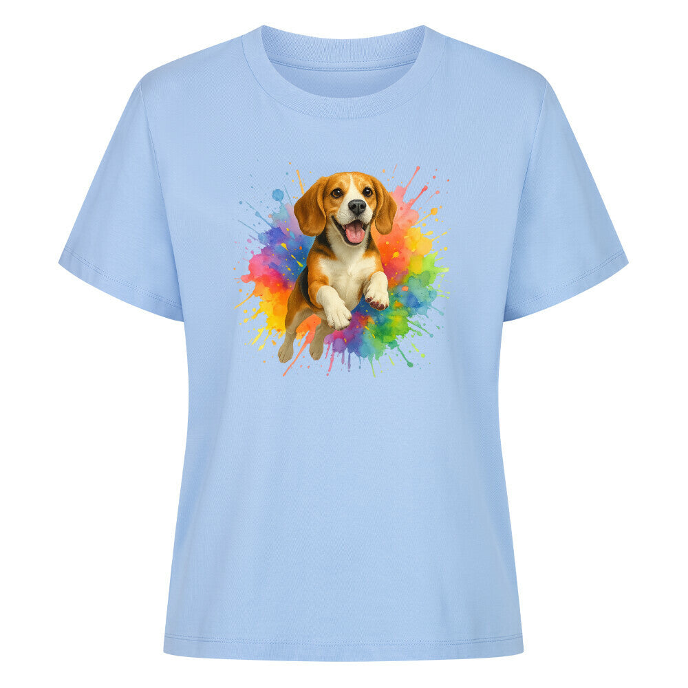 Premium Damen Shirt "Beagle - Splash" Sky Blue – hunde-shirt.de