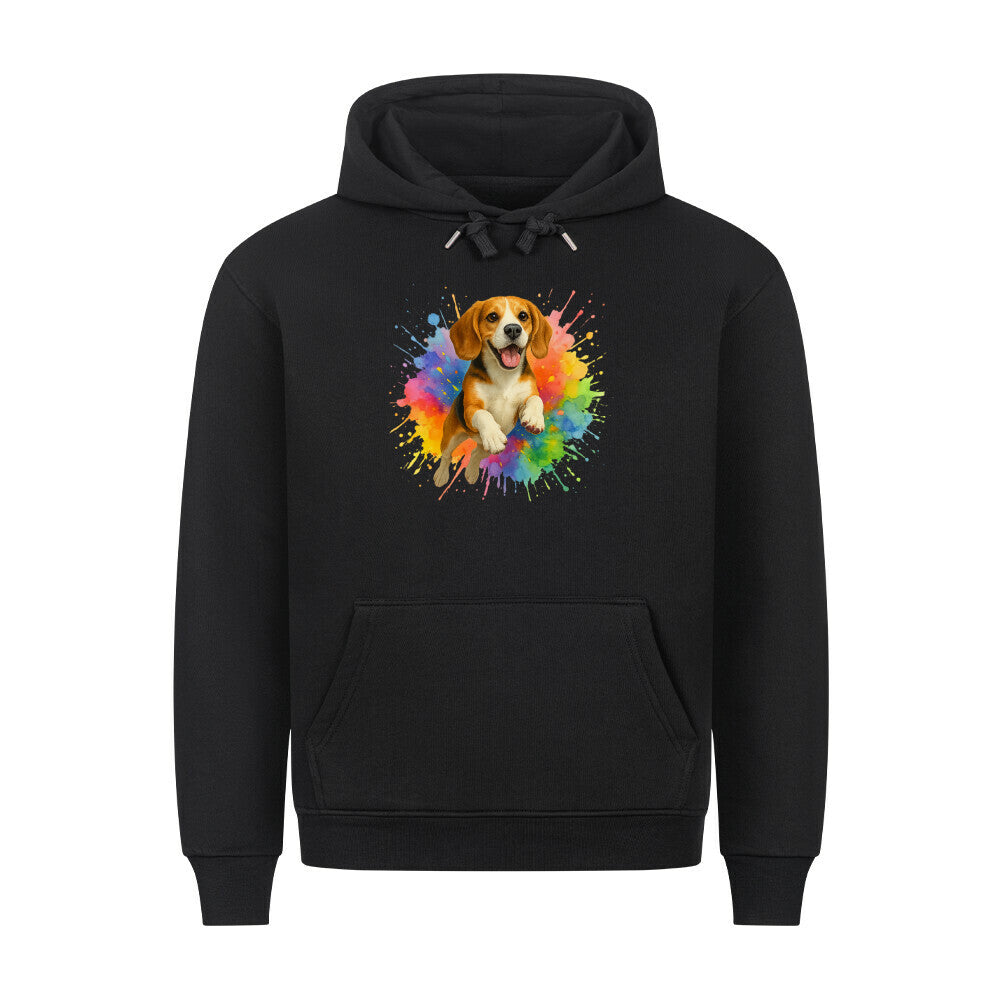 Premium Hoodie "Beagle - Splash" Schwarz – hunde-shirt.de