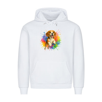 Premium Hoodie "Beagle - Splash" Weiß – hunde-shirt.de