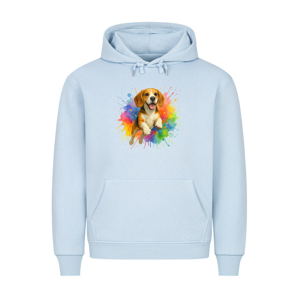Premium Hoodie "Beagle - Splash" Babyblau – hunde-shirt.de