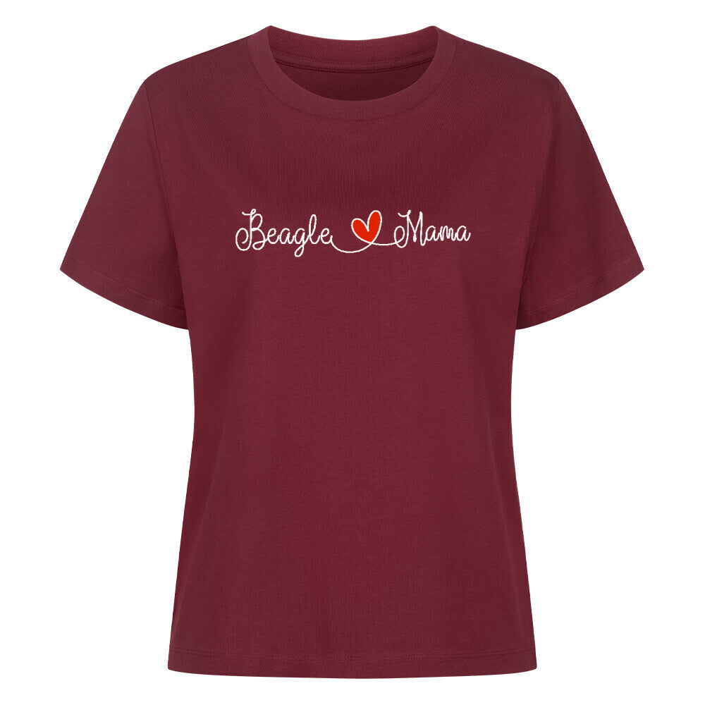 Premium Damen Shirt "Beagle - Mama" Burgunder – hunde-shirt.de