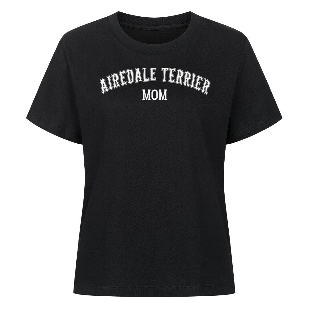 Premium Damen Shirt "Airedale Terrier - MOM" Schwarz – hunde-shirt.de