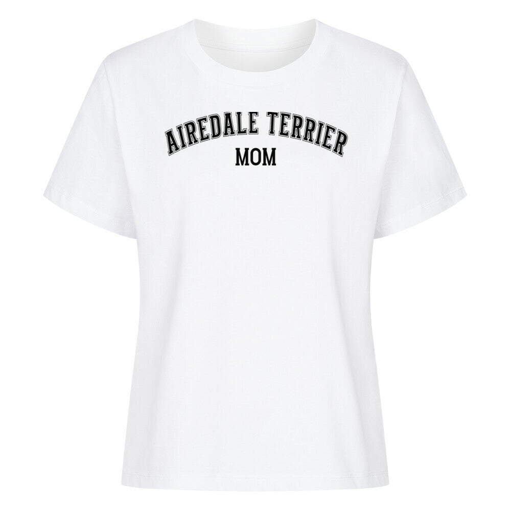 Premium Damen Shirt "Airedale Terrier - MOM" Weiß – hunde-shirt.de