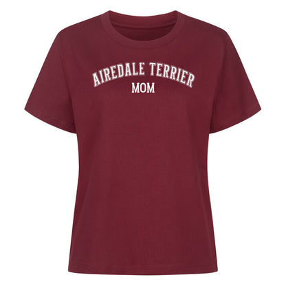 Premium Damen Shirt "Airedale Terrier - MOM" Burgunder – hunde-shirt.de