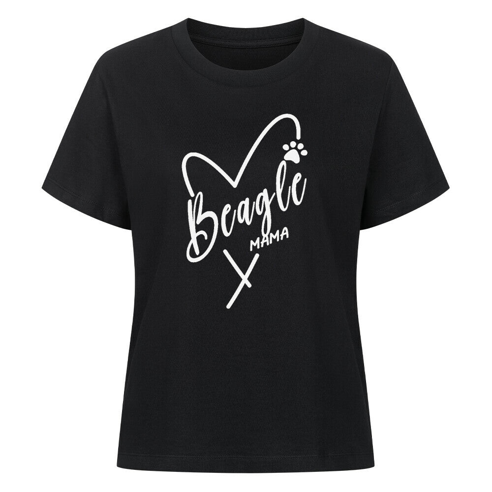 Premium Damen Shirt "Beagle - MAMA" Schwarz – hunde-shirt.de