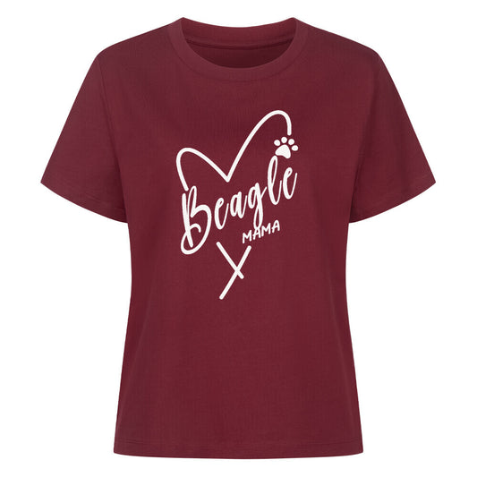 Premium Damen Shirt "Beagle - MAMA" Burgunder – hunde-shirt.de