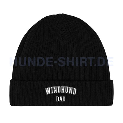 Beanie "Windhund - DAD" Schwarz – hunde-shirt.de