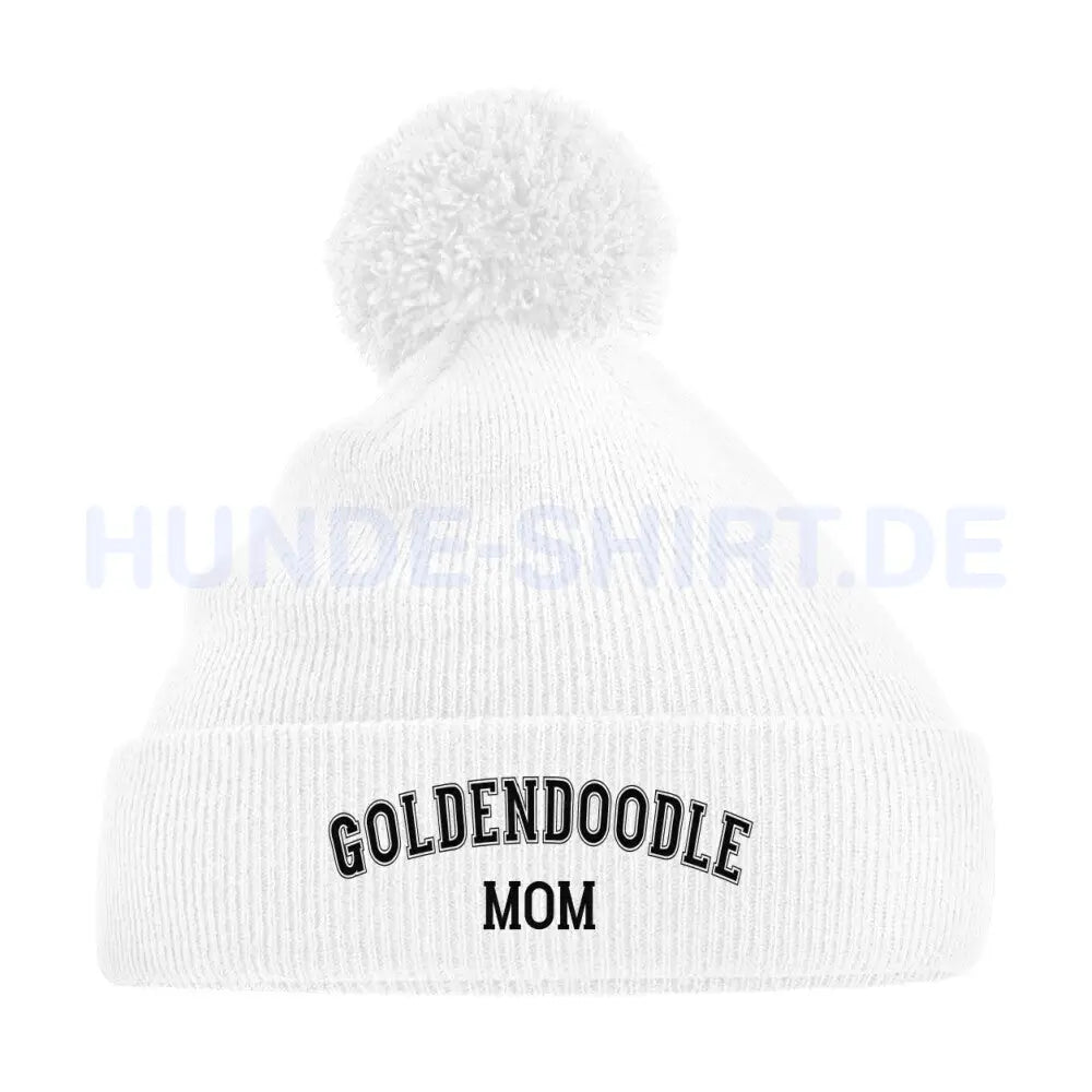 Bommelmütze "Golden Doodle - MOM" Weiß – hunde-shirt.de