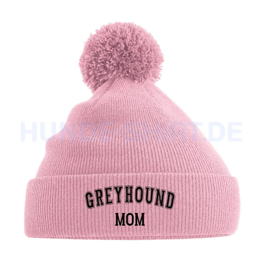 Bommelmütze "Greyhound - MOM" Dusky Pink – hunde-shirt.de