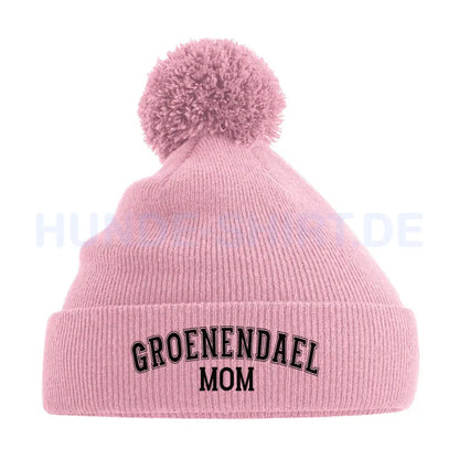 Bommelmütze "Groenendael - MOM" Dusky Pink – hunde-shirt.de