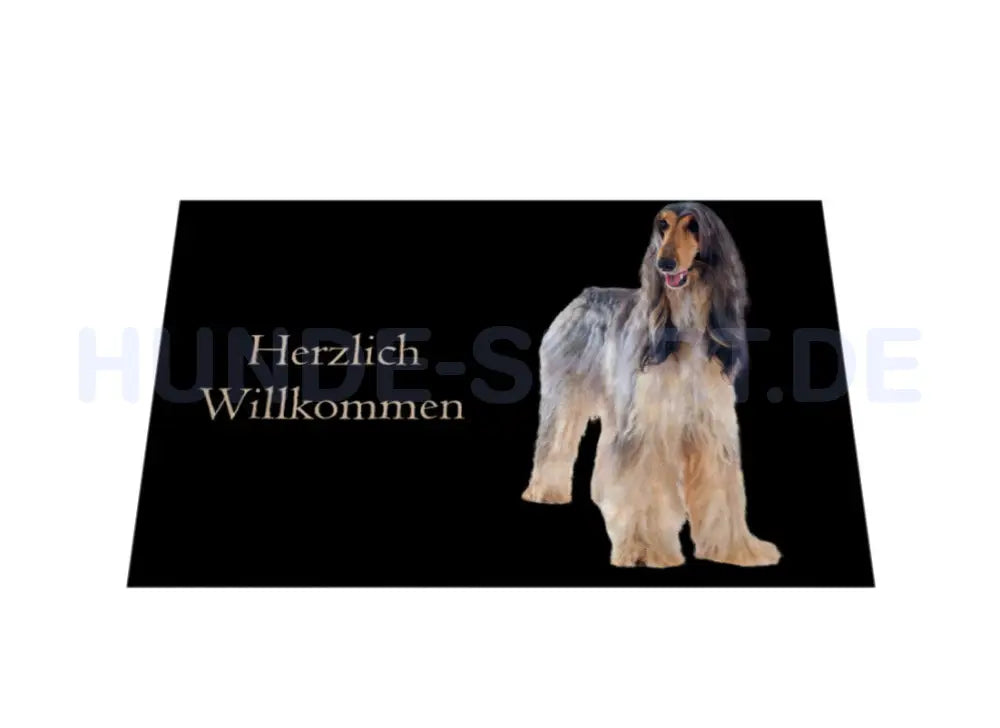 Fußmatte "Afghanischer Windhund - Herzlich Willkommen" – hunde-shirt.de