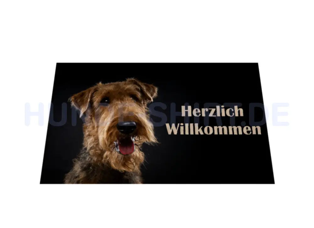 Fußmatte "Airedale Terrier Herzlich Willkommen 2" – hunde-shirt.de