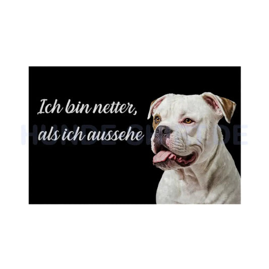 Fußmatte "American Bulldog" Weiß – hunde-shirt.de