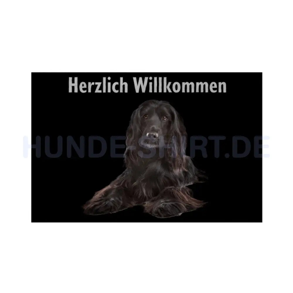 Fußmatte "American Cocker schwarz - Herzlich Willkommen" Weiß – hunde-shirt.de