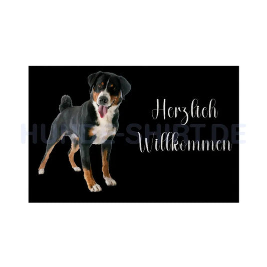 Fußmatte "Appenzeller Sennenhund - Herzlich Willkommen" Weiß – hunde-shirt.de