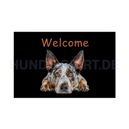 Fußmatte "Australian Cattle Dog - Welcome" Weiß – hunde-shirt.de